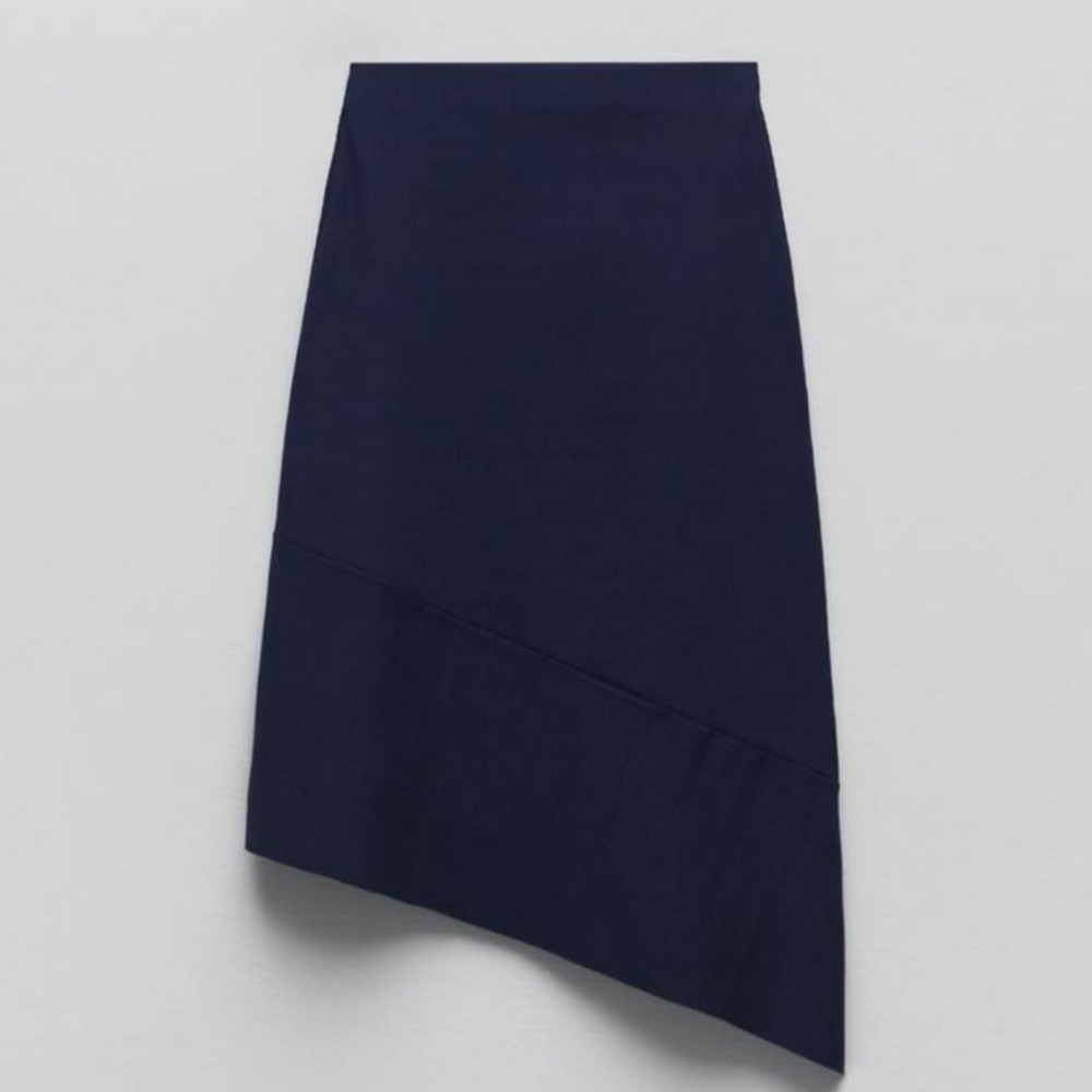 Zara Dark Blue Asymmetrical Skirt